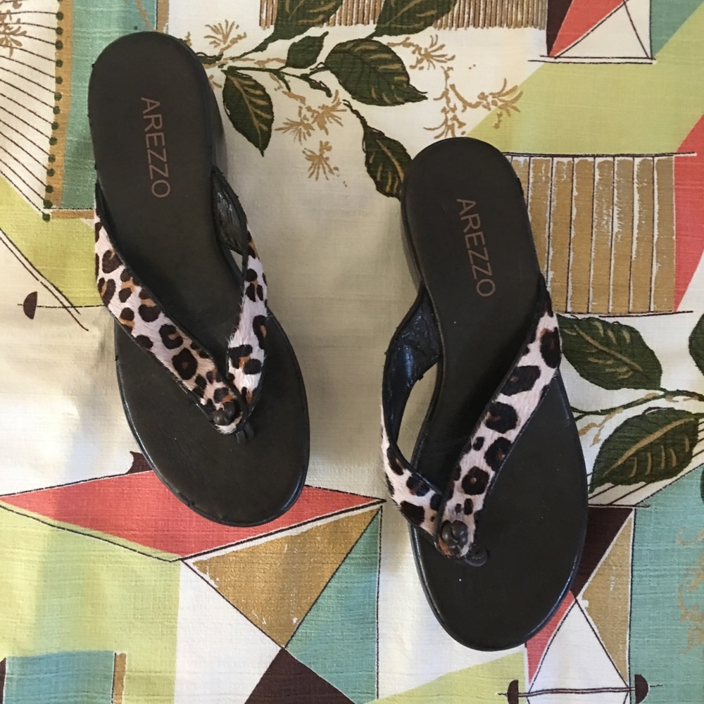 Arezzo cheetah print wedged sandals!